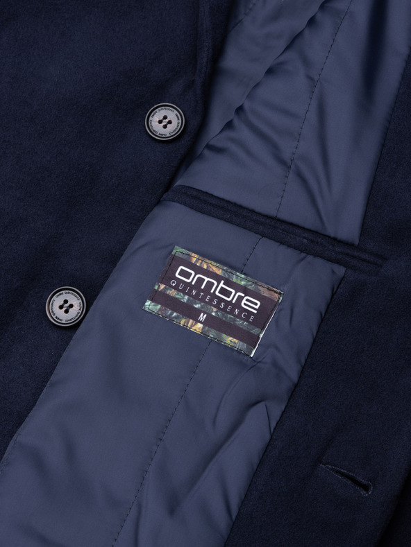 Ombre Clothing Мъжко класическо едноредово палто - тъмно синьо V1 C432 Ombre Clothing