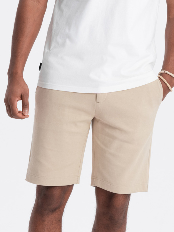 Ombre Clothing Бежови мъжки къси панталони Ombre Clothing