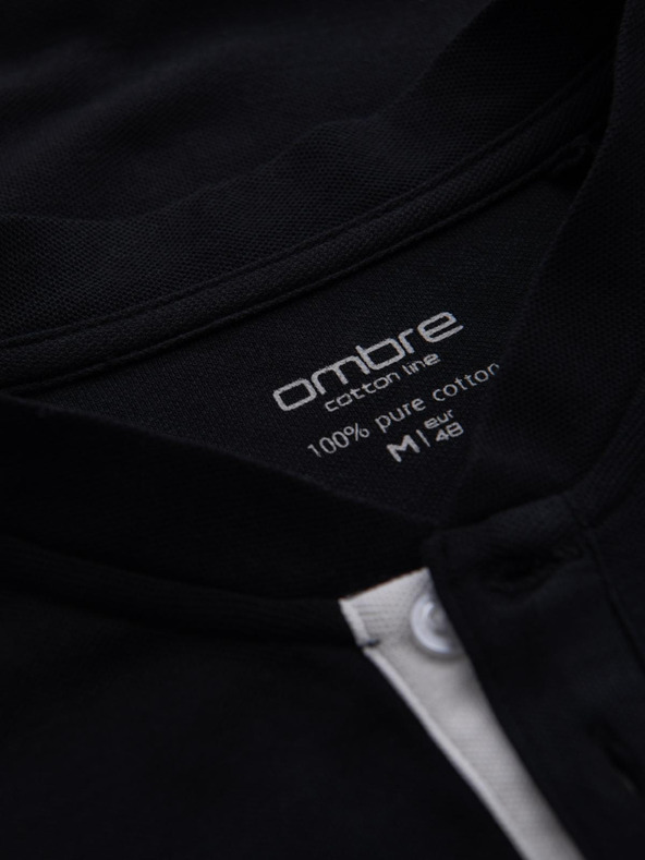 Ombre Clothing Черна мъжка поло риза Омбре Облекло