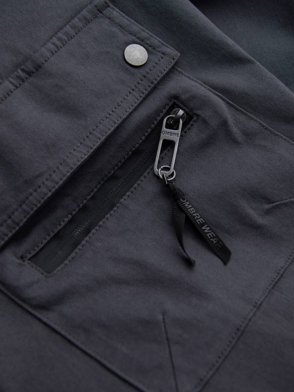 Ombre Clothing Тъмно сиви мъжки товарни панталони тип джогер Ombre Clothing