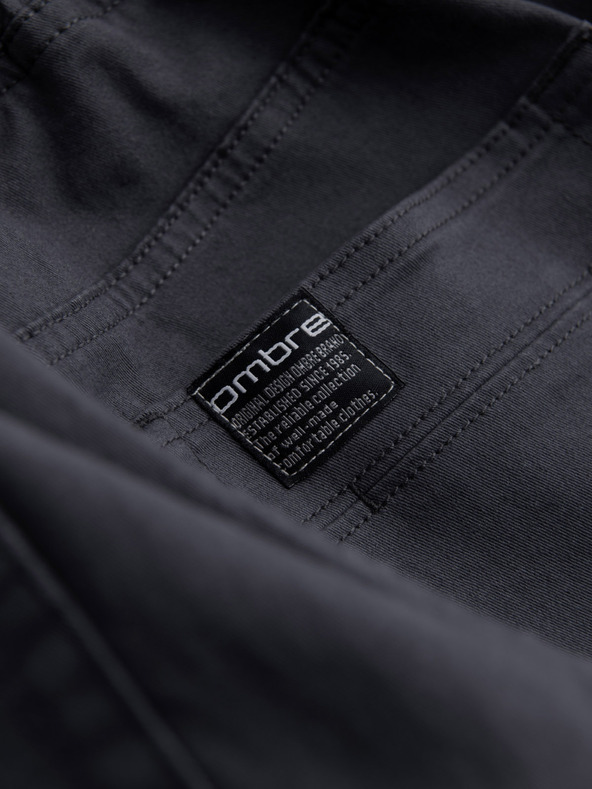 Ombre Clothing Тъмно сиви мъжки товарни панталони тип джогер Ombre Clothing