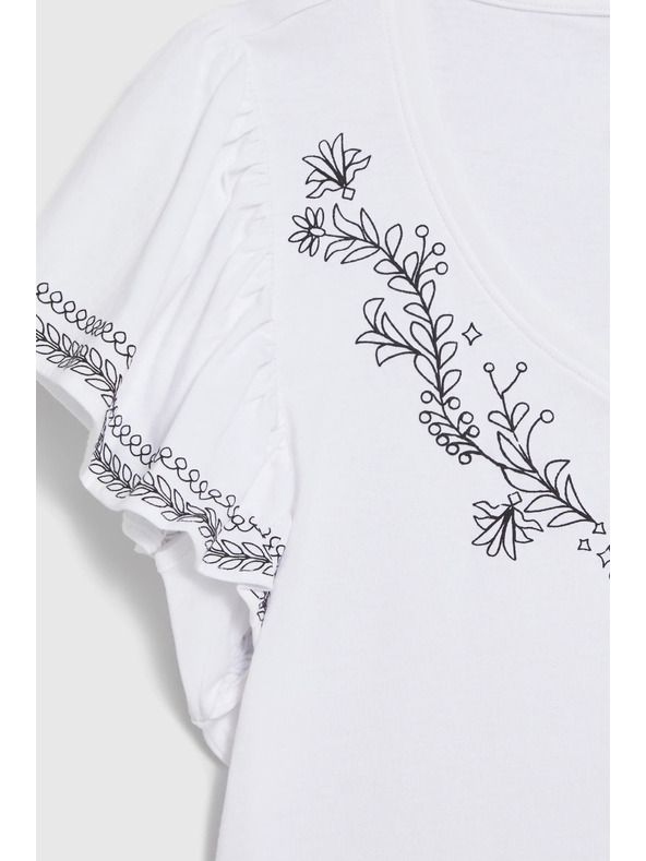 Moodo Памучна блуза с принт в бяло Moodo