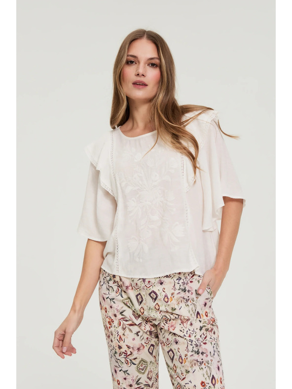 Moodo Риза с волани бяла Moodo