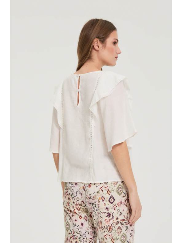 Moodo Риза с волани бяла Moodo