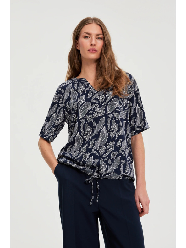 Moodo Тъмносиняя вискозна риза Moodo