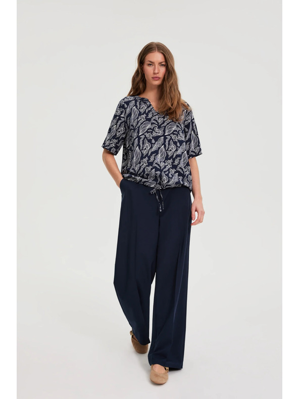 Moodo Тъмносиняя вискозна риза Moodo