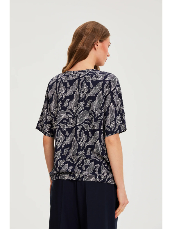 Moodo Тъмносиняя вискозна риза Moodo