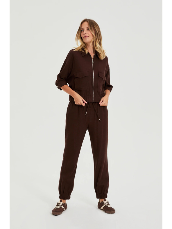 Moodo Якета с лен кафява Moodo