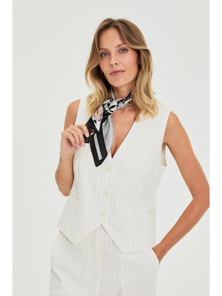 Moodo Елек с фини ивици бял Moodo