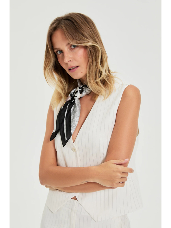 Moodo Елек с фини ивици бял Moodo