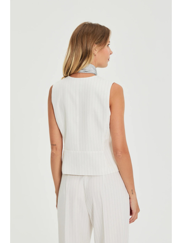 Moodo Елек с фини ивици бял Moodo