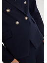 Moodo Синьо двуредово сако с декоративни копчета Moodo