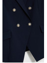 Moodo Синьо двуредово сако с декоративни копчета Moodo