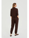 Moodo Гладки панталони кафяви Moodo