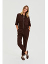Moodo Гладки панталони кафяви Moodo