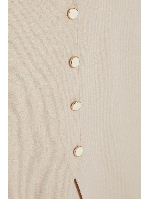 Moodo Топ с декоративни копчета бежов Moodo