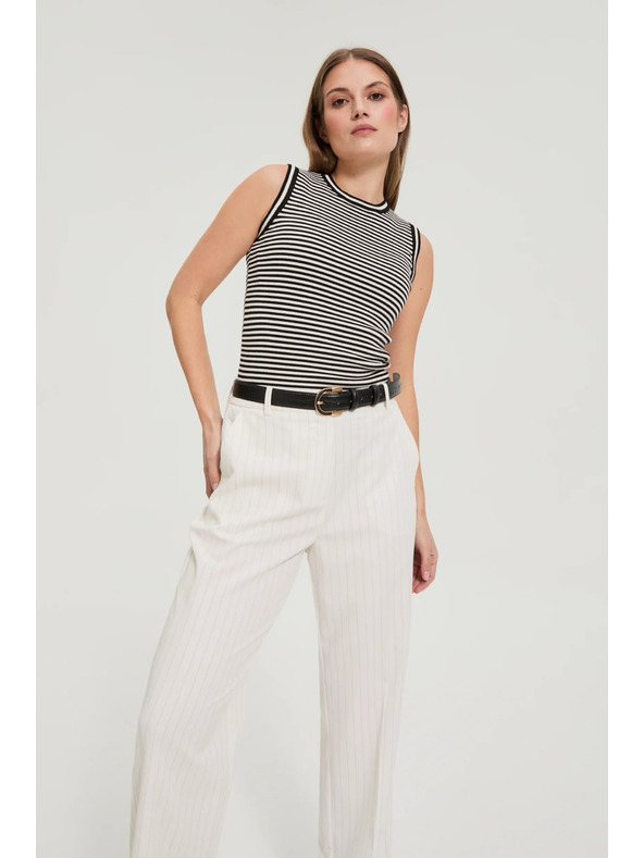 Moodo Топ на райета бяло и черно Moodo