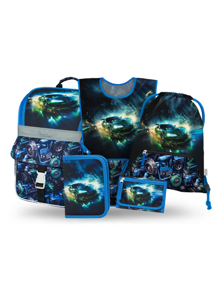 BAAGL  BAAGL SET 5 Zippy Състезателен автомобил: портфейл, пенал, торба, престилка, портмоне