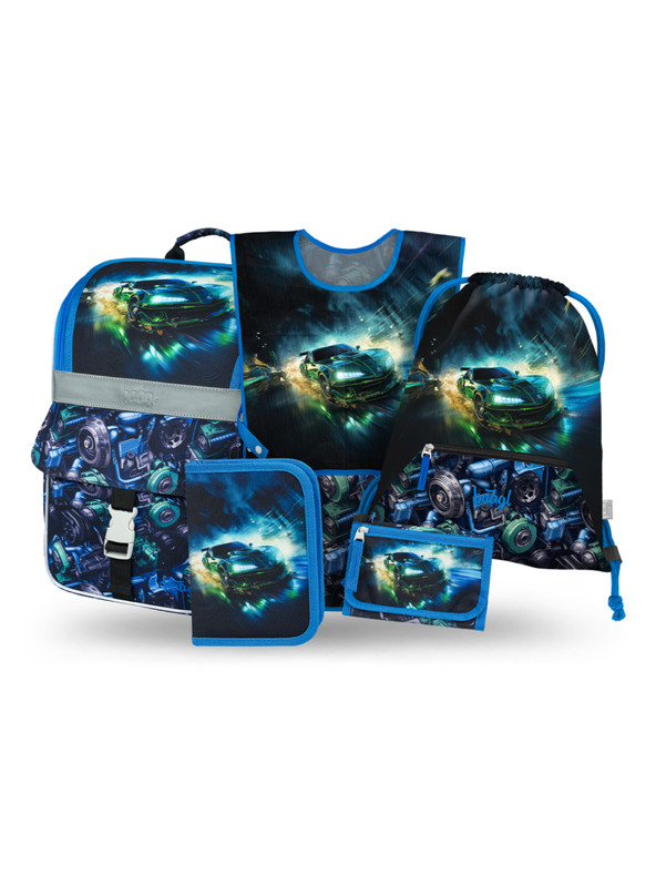 BAAGL  BAAGL SET 5 Zippy Състезателен автомобил: портфейл, пенал, торба, престилка, портмоне