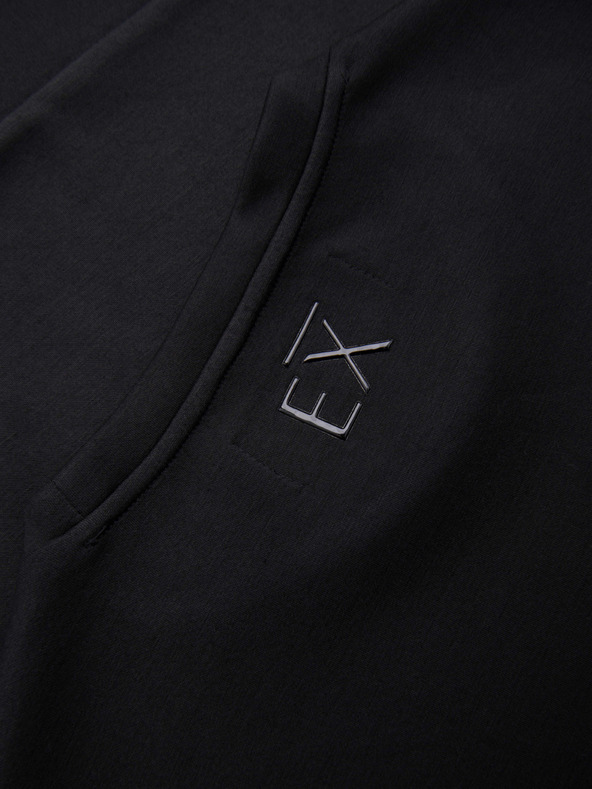 Ombre Clothing Мъжки суитшърт с блясък печат на гърдите - черен V1 OM-SNBC-0199 Ombre Clothing