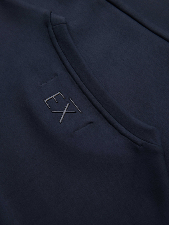 Ombre Clothing Мъжки суитшърт с блестящ печат на гърдата - тъмносин V4 OM-SNBC-0199 Ombre Clothing