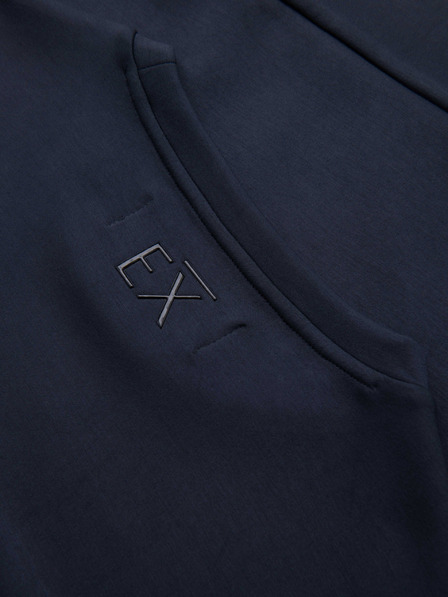 Ombre Clothing Мъжки суитшърт с блестящ печат на гърдата - тъмносин V4 OM-SNBC-0199 Ombre Clothing