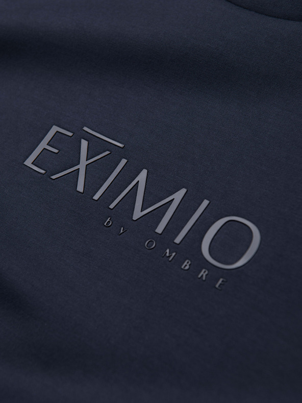 Ombre Clothing Мъжки суитшърт с блестящ печат на гърдата - тъмносин V4 OM-SNBC-0199 Ombre Clothing