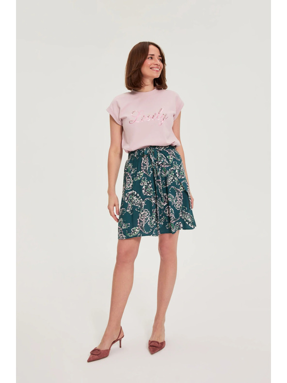 Moodo Блуза с надпис розова Moodo