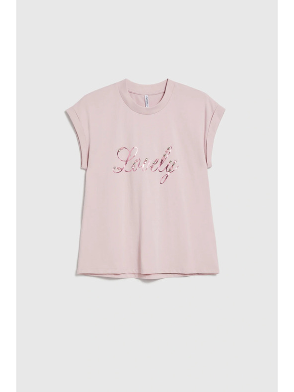 Moodo Блуза с надпис розова Moodo