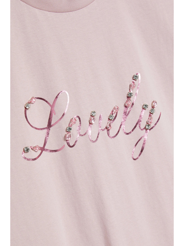 Moodo Блуза с надпис розова Moodo