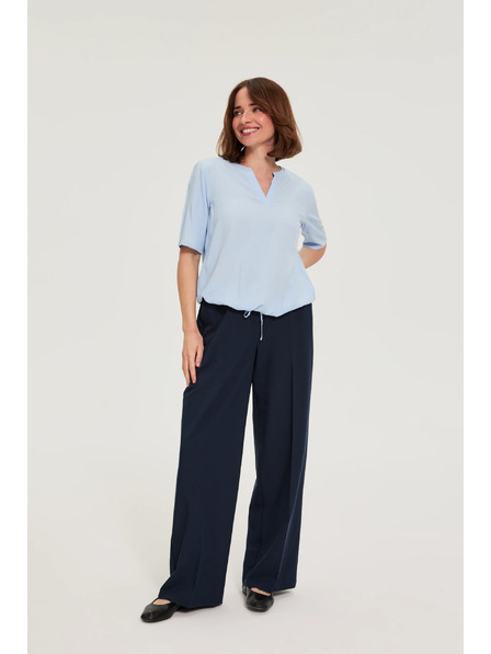 Moodo Вискозна риза с връзване синя Moodo