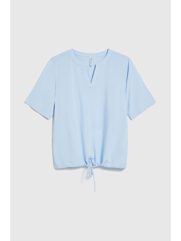 Moodo Вискозна риза с връзване синя Moodo