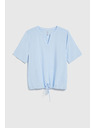 Moodo Вискозна риза с връзване синя Moodo