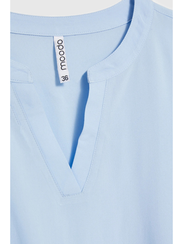 Moodo Вискозна риза с връзване синя Moodo