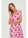 Moodo Миди рокля с цветя розова Moodo