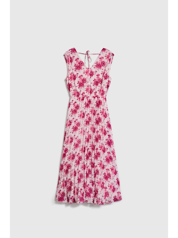 Moodo Миди рокля с цветя розова Moodo