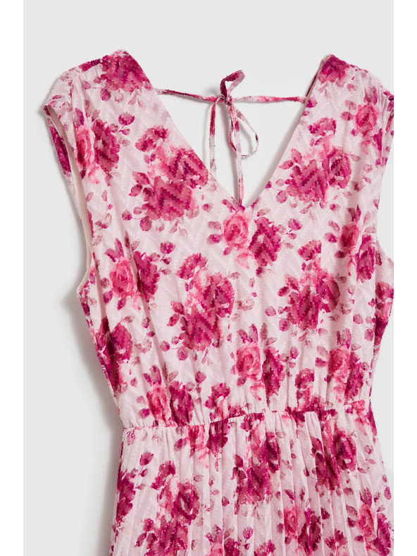 Moodo Миди рокля с цветя розова Moodo