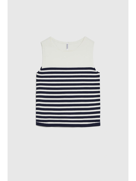 Moodo Бял раиран топ Moodo