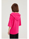 Moodo Суитшърт с качулка и къси ръкави пурпурен Moodo