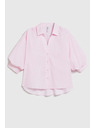 Moodo Раирана риза с пухкави ръкави розова Moodo