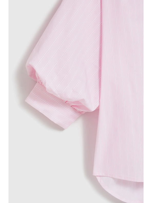 Moodo Раирана риза с пухкави ръкави розова Moodo