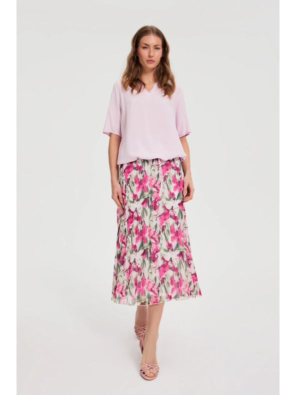 Moodo Принтирана миди пола бежова Moodo