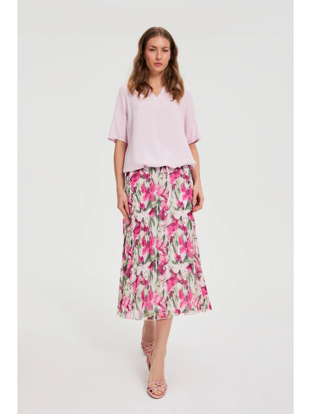 Moodo Принтирана миди пола бежова Moodo