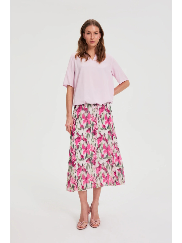 Moodo Принтирана миди пола бежова Moodo