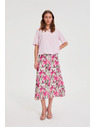 Moodo Принтирана миди пола бежова Moodo
