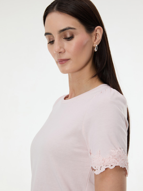Orsay Розова дамска тениска с къс ръкав ORSAY