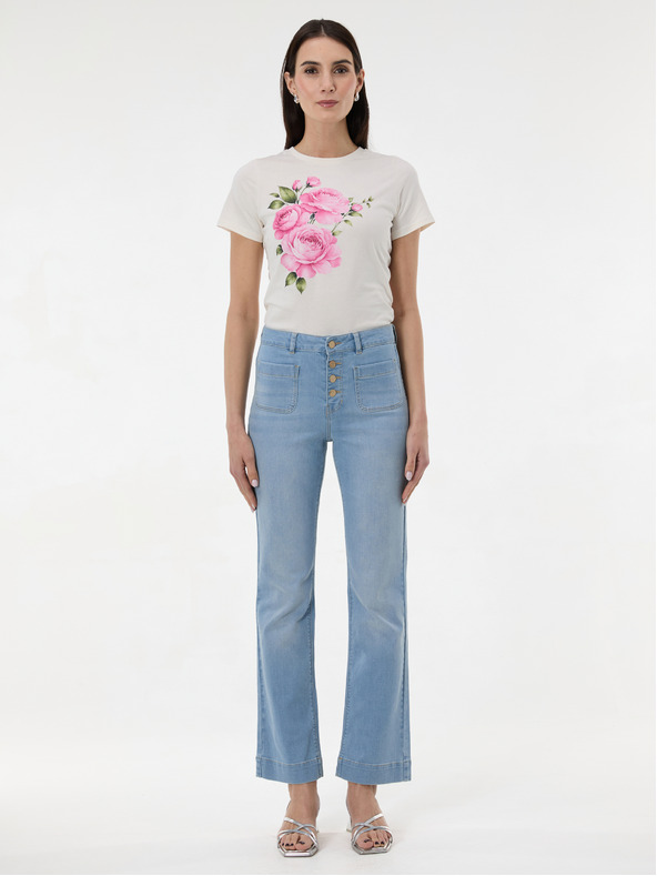 Orsay Кремава дамска тениска с принт ORSAY