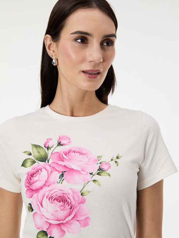 Orsay Кремава дамска тениска с принт ORSAY