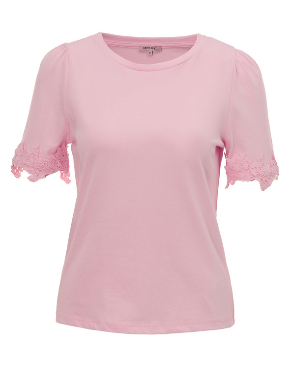 Orsay Светлорозова дамска тениска с къс ръкав ORSAY