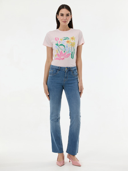 Orsay Светлорозова дамска тениска с принт ORSAY